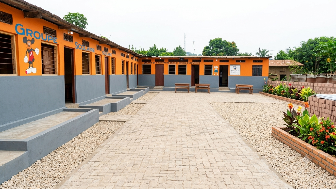 Photo réelle du campus du Complexe Scolaire Bilingue Shaloom à Kinshasa